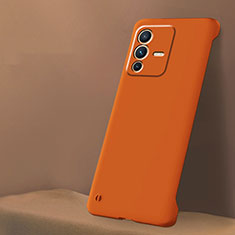 Hard Rigid Plastic Matte Finish Frameless Case Back Cover for Vivo V23 5G Orange