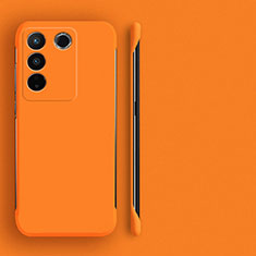 Hard Rigid Plastic Matte Finish Frameless Case Back Cover for Vivo V27 Pro 5G Orange