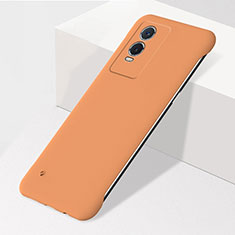 Hard Rigid Plastic Matte Finish Frameless Case Back Cover for Vivo Y74s 5G Orange