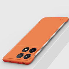 Hard Rigid Plastic Matte Finish Frameless Case Back Cover P01 for Xiaomi Redmi K70 5G Orange