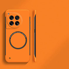 Hard Rigid Plastic Matte Finish Frameless Case Back Cover with Mag-Safe Magnetic for OnePlus 12R 5G Orange