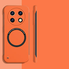 Hard Rigid Plastic Matte Finish Frameless Case Back Cover with Mag-Safe Magnetic for Oppo A2 Pro 5G Orange