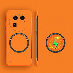 Hard Rigid Plastic Matte Finish Frameless Case Back Cover with Mag-Safe Magnetic for Oppo Find X6 Pro 5G Orange