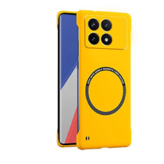 Hard Rigid Plastic Matte Finish Frameless Case Back Cover with Mag-Safe Magnetic for Xiaomi Redmi K70 Pro 5G Yellow