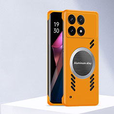 Hard Rigid Plastic Matte Finish Frameless Case Back Cover with Mag-Safe Magnetic S01 for Xiaomi Redmi K70E 5G Orange