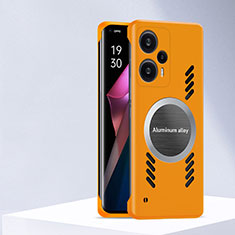 Hard Rigid Plastic Matte Finish Frameless Case Back Cover with Mag-Safe Magnetic S01 for Xiaomi Redmi Note 12 Turbo 5G Orange