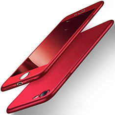 Hard Rigid Plastic Matte Finish Front and Back Case 360 Degrees for Apple iPhone 7 Red