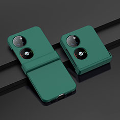 Hard Rigid Plastic Matte Finish Front and Back Cover Case 360 Degrees BH1 for Huawei P50 Pocket Green