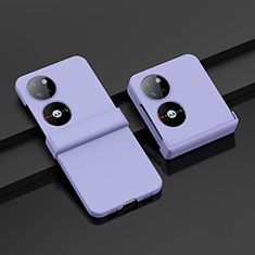 Hard Rigid Plastic Matte Finish Front and Back Cover Case 360 Degrees BH1 for Huawei Pocket S Purple