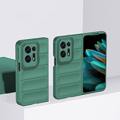 Hard Rigid Plastic Matte Finish Front and Back Cover Case 360 Degrees BH1 for Oppo Find N2 5G Green