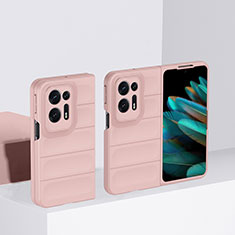 Hard Rigid Plastic Matte Finish Front and Back Cover Case 360 Degrees BH1 for Oppo Find N2 5G Pink