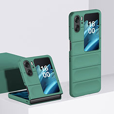 Hard Rigid Plastic Matte Finish Front and Back Cover Case 360 Degrees BH1 for Oppo Find N2 Flip 5G Green