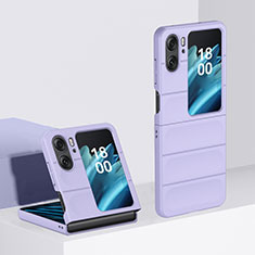 Hard Rigid Plastic Matte Finish Front and Back Cover Case 360 Degrees BH1 for Oppo Find N2 Flip 5G Purple