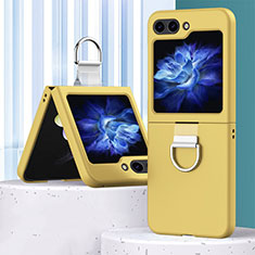 Hard Rigid Plastic Matte Finish Front and Back Cover Case 360 Degrees BH1 for Samsung Galaxy Z Flip5 5G Yellow