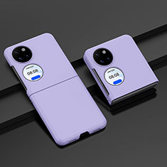 Hard Rigid Plastic Matte Finish Front and Back Cover Case 360 Degrees BH2 for Huawei P50 Pocket Clove Purple