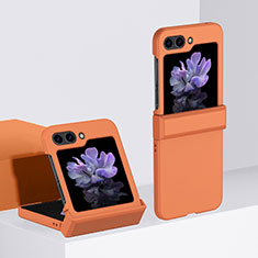 Hard Rigid Plastic Matte Finish Front and Back Cover Case 360 Degrees BH2 for Samsung Galaxy Z Flip5 5G Orange