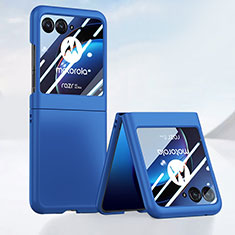 Hard Rigid Plastic Matte Finish Front and Back Cover Case 360 Degrees BH4 for Motorola Moto Razr 40 Ultra 5G Blue