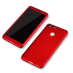 Hard Rigid Plastic Matte Finish Front and Back Cover Case 360 Degrees for Huawei Enjoy 7S Red