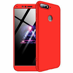 Hard Rigid Plastic Matte Finish Front and Back Cover Case 360 Degrees for Huawei Enjoy 8e Red