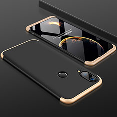 Hard Rigid Plastic Matte Finish Front and Back Cover Case 360 Degrees for Huawei Enjoy 9 Plus Gold and Black