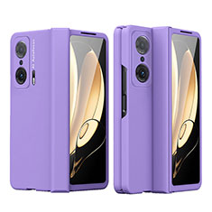 Hard Rigid Plastic Matte Finish Front and Back Cover Case 360 Degrees for Huawei Honor Magic V 5G Purple