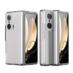 Hard Rigid Plastic Matte Finish Front and Back Cover Case 360 Degrees for Huawei Honor Magic V 5G Silver