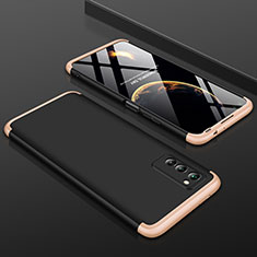 Hard Rigid Plastic Matte Finish Front and Back Cover Case 360 Degrees for Huawei Honor View 30 Pro 5G Gold and Black