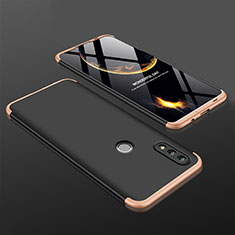 Hard Rigid Plastic Matte Finish Front and Back Cover Case 360 Degrees for Huawei P Smart (2019) Gold and Black