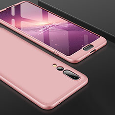 Hard Rigid Plastic Matte Finish Front and Back Cover Case 360 Degrees for Huawei P20 Pro Rose Gold