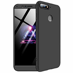 Hard Rigid Plastic Matte Finish Front and Back Cover Case 360 Degrees for Huawei Y6 Prime (2018) Black