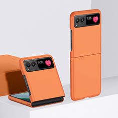 Hard Rigid Plastic Matte Finish Front and Back Cover Case 360 Degrees for Motorola Moto Razr 40 5G Orange