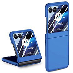 Hard Rigid Plastic Matte Finish Front and Back Cover Case 360 Degrees for Motorola Moto Razr 40 Ultra 5G Blue