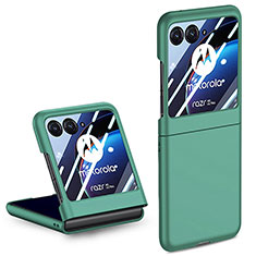 Hard Rigid Plastic Matte Finish Front and Back Cover Case 360 Degrees for Motorola Moto Razr 40 Ultra 5G Green