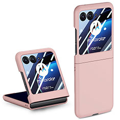 Hard Rigid Plastic Matte Finish Front and Back Cover Case 360 Degrees for Motorola Moto Razr 40 Ultra 5G Rose Gold