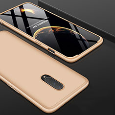 Hard Rigid Plastic Matte Finish Front and Back Cover Case 360 Degrees for OnePlus 7 Pro Gold