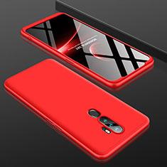 Hard Rigid Plastic Matte Finish Front and Back Cover Case 360 Degrees for Oppo A11 Red