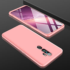 Hard Rigid Plastic Matte Finish Front and Back Cover Case 360 Degrees for Oppo A11X Rose Gold