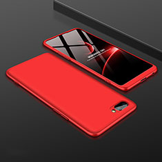 Hard Rigid Plastic Matte Finish Front and Back Cover Case 360 Degrees for Oppo A12e Red