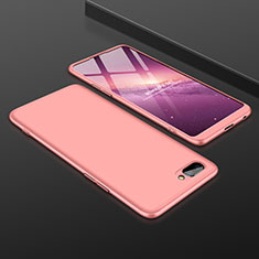 Hard Rigid Plastic Matte Finish Front and Back Cover Case 360 Degrees for Oppo A5 Rose Gold