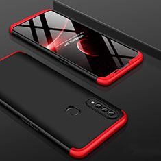 Hard Rigid Plastic Matte Finish Front and Back Cover Case 360 Degrees for Oppo A8 Red and Black