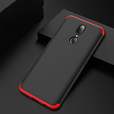 Hard Rigid Plastic Matte Finish Front and Back Cover Case 360 Degrees for Oppo A9 Red and Black