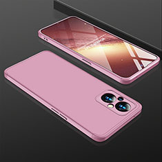 Hard Rigid Plastic Matte Finish Front and Back Cover Case 360 Degrees for Oppo F21s Pro 5G Rose Gold