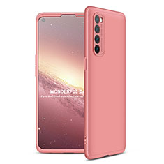 Hard Rigid Plastic Matte Finish Front and Back Cover Case 360 Degrees for Oppo Reno4 Pro 4G Rose Gold