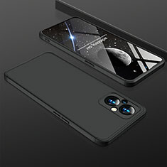 Hard Rigid Plastic Matte Finish Front and Back Cover Case 360 Degrees for Oppo Reno7 Z 5G Black