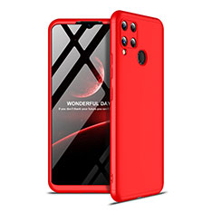 Hard Rigid Plastic Matte Finish Front and Back Cover Case 360 Degrees for Realme C15 Red