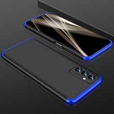 Hard Rigid Plastic Matte Finish Front and Back Cover Case 360 Degrees for Samsung Galaxy A24 4G Blue and Black