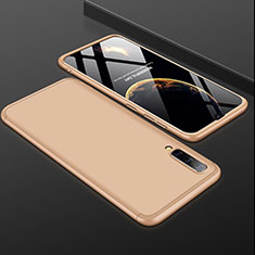 Hard Rigid Plastic Matte Finish Front and Back Cover Case 360 Degrees for Samsung Galaxy A30S Gold