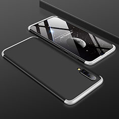 Hard Rigid Plastic Matte Finish Front and Back Cover Case 360 Degrees for Samsung Galaxy A50 Silver and Black