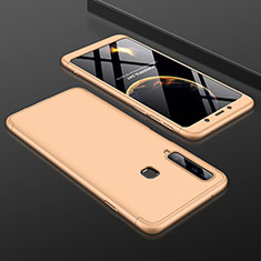 Hard Rigid Plastic Matte Finish Front and Back Cover Case 360 Degrees for Samsung Galaxy A9s Gold