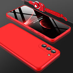 Hard Rigid Plastic Matte Finish Front and Back Cover Case 360 Degrees for Samsung Galaxy S23 5G Red